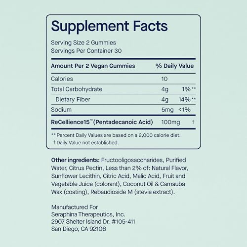 C15:0 Pentadecanoic Acid Healthy Aging Gummies - 60 Vegan Gummies - view 5