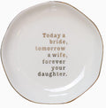 Mother of bride ring dish, wedding gifts for mom from daughter-jewelry dish tray-ceramic white