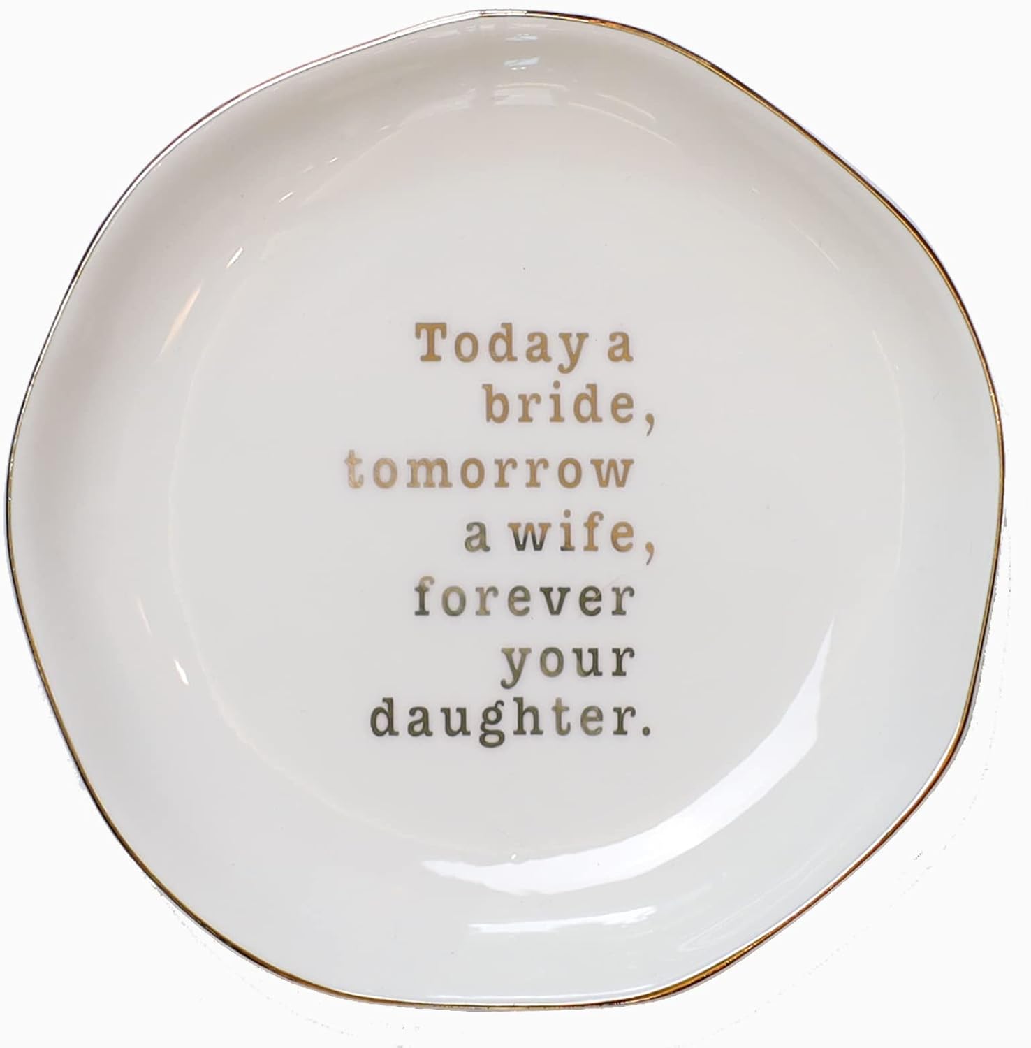 Mother of bride ring dish, wedding gifts for mom from daughter-jewelry dish tray-ceramic white