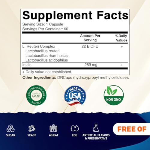 Lactobacillus Reuteri Complex 22 Billion CFU, 60 Capsules - view 2