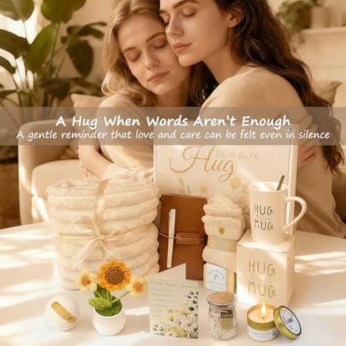 11PCS Sympathy Gift Baskets, Sympathy Gifts for Loss of Loved One, Bereavement Grief Memorial Condolence Gift Basket for Loss,Miscarriage Care Package for Women Hug in a Box Gifts for Loss of Mom Dad - view 3