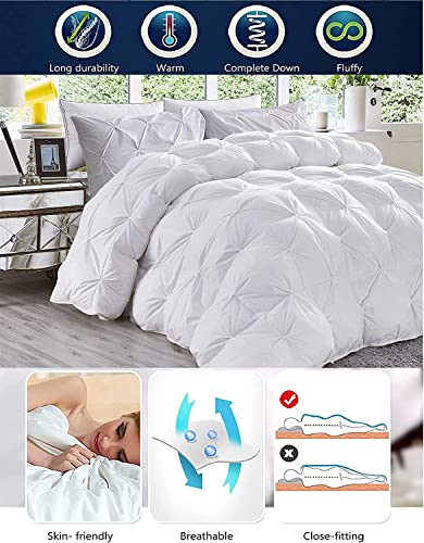 Toupe Down Alternative Pinch Pleated Comforter- Large Oversized King Plus 136 x 120 Inches 1 Piece All-Season Duvet Insert, 500 GSM with Corner Tabs 100% Egyptian Cotton- (Toupe Solid) - view 5