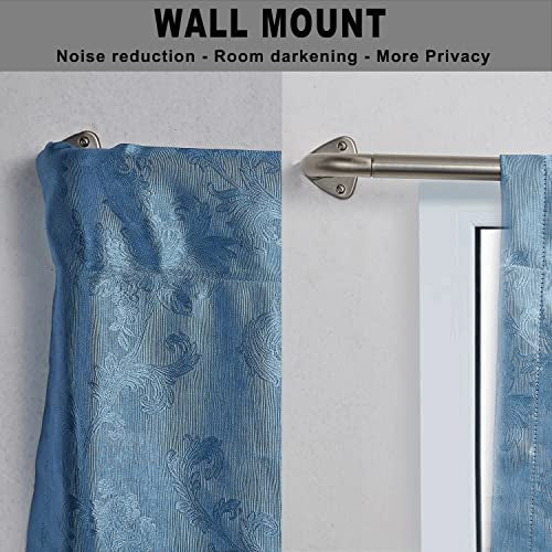 YunNephele Room Darkening Curtain Rod 48-84 inch Nickel Brushed, Wrap Around Design Single Drapery Rod Set,Adjustable Metal Blackout Window Curtains Rods - view 5