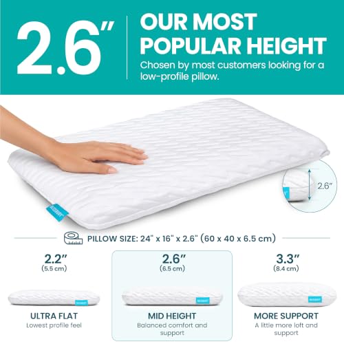 Stomach Sleeper Pillow, Thin Flat Memory Foam Pillow, 2.6 Inch - view 2