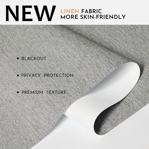 Blackout Roller Shades for Windows,Cordless,Linen Fabric,Roller Blinds for Windows,Thermal Insulated Fabric UV Protection,Window Shades for Home,Office,Bedroom,Door,Blackout-Grey,Custom Now - view 2