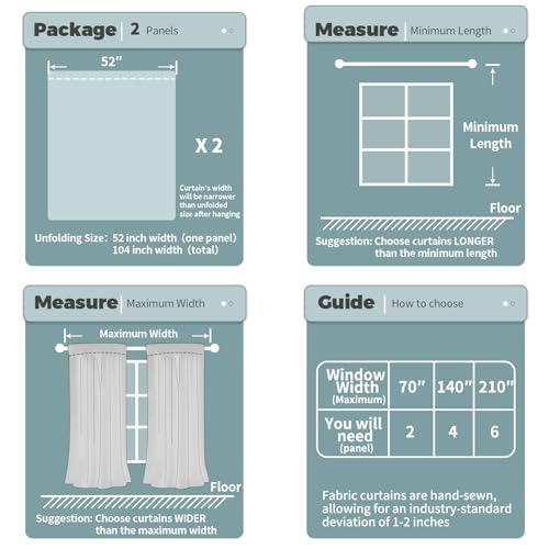 Full Blackout Curtains with Thermal Insulation Liner, Pure White - view 4