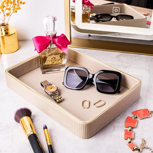 Perfume Tray Valet Tray Night Stand Bedside Organizer| Perfume Organizer Catchall| Perfume Trays for Dresser Vanity Tray for Dresser Countertop| Perfume Holder| Nightstand Organizer Women - view 2