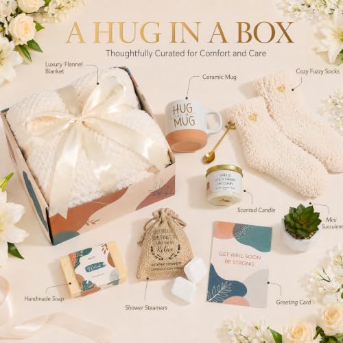 Get Well Gifts for Women Feel Better Gifts Baskets for Women After Surgery Cancer Care Gifts for Friend Sick Chemo Care Package Encouraging Pamper Comfort Wellness Box For Her - view 2