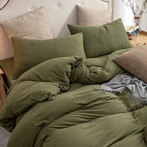 Jersey Knit Pillow Cases Solid Olive Green Standard - view 4