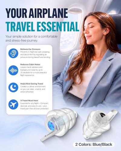 Airplane Ear Plugs Pressure Relief Earplugs 2 Pairs, Reusable - view 3