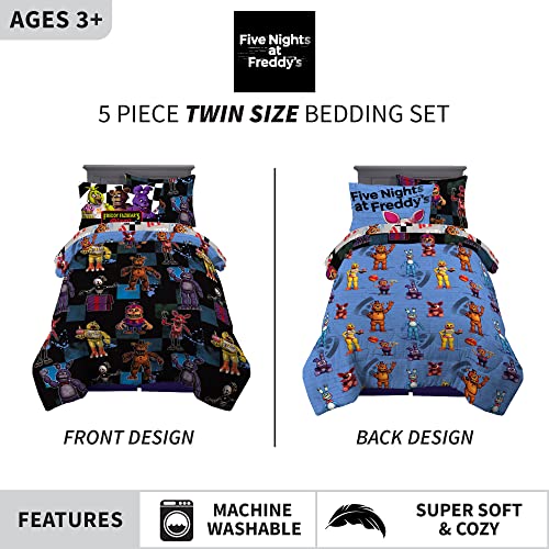 Kids Bedding Super Soft Comforter and Sheet Set with Sham, 5 Piece Twin Size, Five Nights At Freddy's - view 3