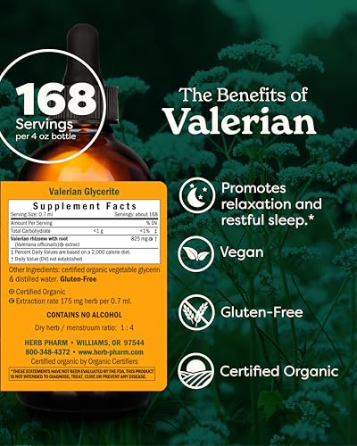 Valerian Liquid Extract: Organic Calming Valerian for Sleep & Relaxation, Fast-Absorbing, Sugar-Free Liquid Herbal Supplement with Valerian Root & Rhizome, Up to ~12 Week Supply, 4 oz* - view 2