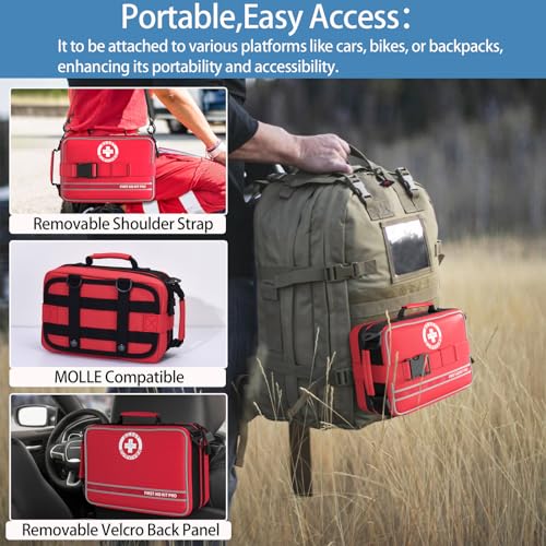 Comprehensive First Aid Kits- Advanced Trauma Kits with Labeled Compartments, Large Emergencies Medical Kits for Car, Home, Camping and Outdoor Emergencies -324Piece Set - view 5