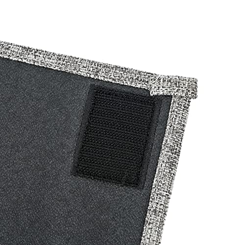 Linen 4 Pockets Bedside Caddy, Bedside Storage Organizer for Magazine, Remotes, Phone (Classic Grey) - view 5