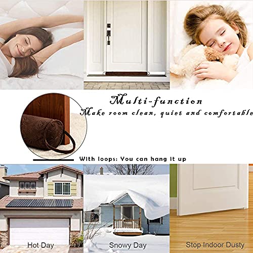 Weighted Door Draft Stoppe 36 Inch, Chocolate Brown Draft Blocker Insulator Door Sweep Weather Stripping Noise Stopper Heavy Duty Under Door Guard Windproof - view 4
