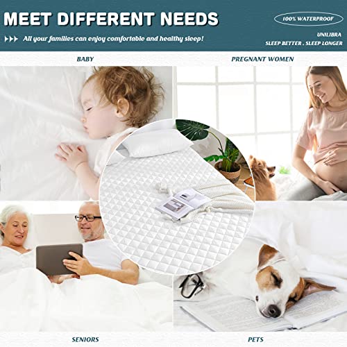 Full Mattress Cover Waterproof, Deep Pocket Mattress Pad Protector Fits to 6''-19'', Breathable Hollow Cotton Filling Quilted Mattress Protector for Full Size - view 5
