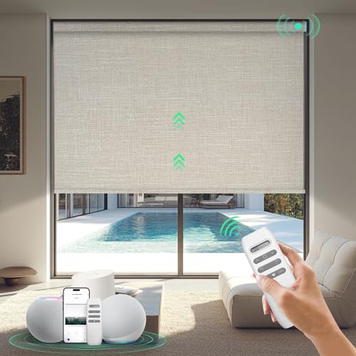 Motorized Blinds with Remote, Blackout Smart Roller Shades