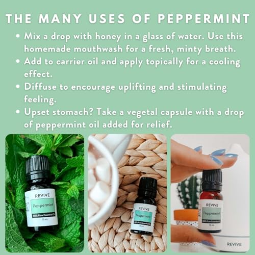 Peppermint Essential Oil by Revive Essential Oils - 100% Pure Therapeutic Grade, for Diffuser, Humidifier, Massage, Aromatherapy, Skin & Hair Care - view 5
