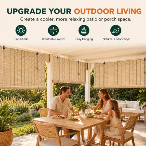 Bamboo Blinds for Interior Windows, Custom Roll Up Shades - view 5