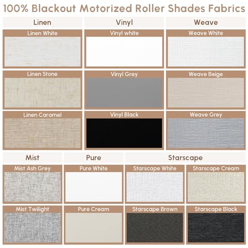 No Drill Motorized Blinds with Remote, 100% Blackout Roller Shades - view 3