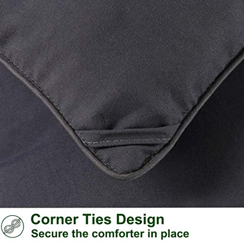 Dark Grey Comforter for King Bed, All Season Soft Quilted Reversible Down Alternative Comforter King Size Duvet Insert with Corner Tabs, Cooling and Lightweight, 90 by 102 Inches - view 5