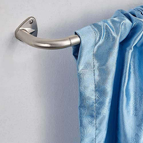 YunNephele Room Darkening Curtain Rod 48-84 inch Nickel Brushed, Wrap Around Design Single Drapery Rod Set,Adjustable Metal Blackout Window Curtains Rods - view 2