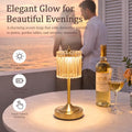 Cordless Table Lamp, Rechargeable Gold Glass Touch Lamp - view 2
