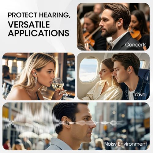 Ear Plugs for Sleeping, 55dB Noise Cancelling Ear Plugs, Reusable Earplugs for Noise Reduction, Snoring, Side Sleepers, Concert Ear Plugs, Airplane Travel, Hearing Protection(8 Tips, Grey) - view 6