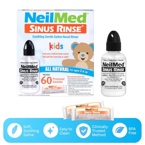 Sinus Rinse, Pediatric, Complete Saline Nasal Rinse Kit 60 Premixed Packets - view 3