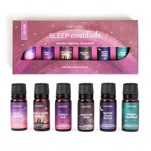 Sleep Essentials Essential Oil Set – 100% Pure & Natural Aroma Blends for Deep Sleep, Stress Relief & Relaxation | Calming Oils for Diffusers, Pillows & Bedtime Routines
