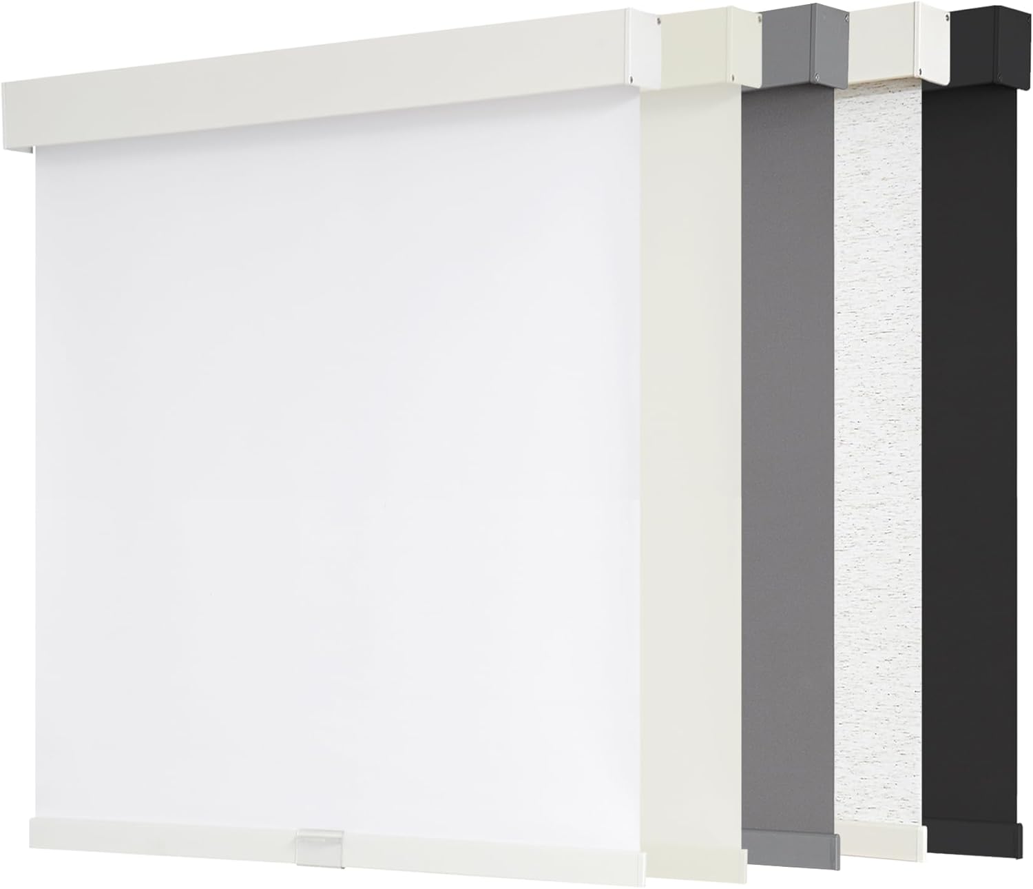 Cordless Blackout Roller Shades, 46" W x 72" H, White | Cordless Free-Stop Design, Built-in Valance, Thermal Insulated Fabric, UV Protection for Home & Office