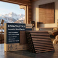 4 Pack Heavy-Duty Soundproof Wood Wall Panels Echo Control 24x24x1 | Mocha