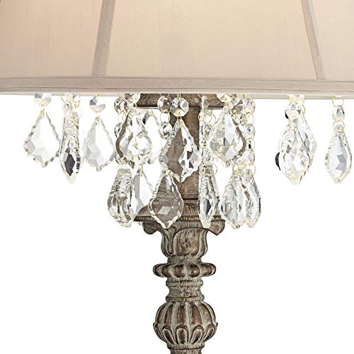 Duval 34" Large Table Lamp Crystal Accents French Candlestick White - view 3