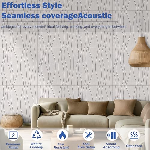 Waves Acoustical Wall Panel Sound Absorbing Panel Noise Reducing for Wall - view 5