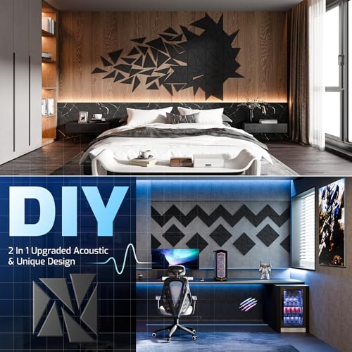 22 Pack Self-Adhesive Acoustic Panels, Sound Proof Foam Panels for Walls - view 3