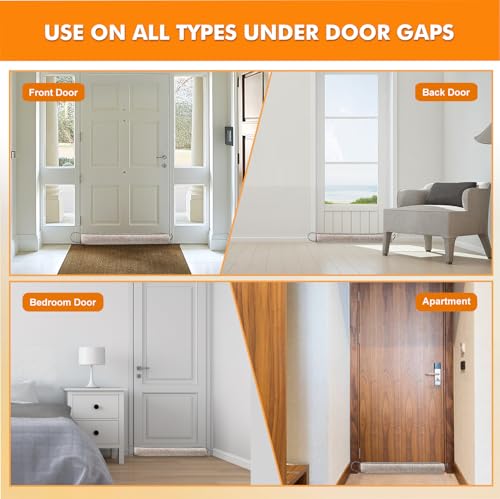 Weighted Door Draft Stopper, Beige, 38inch - view 5