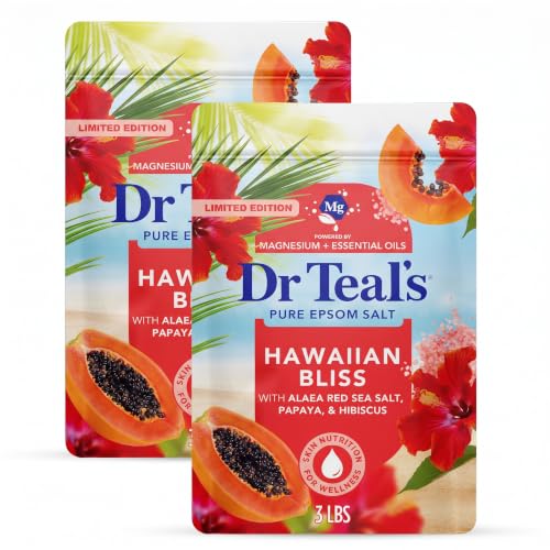 Epsom Salt Magnesium Soak, Limited Edition Hawaiian Bliss, 3lbs (Pack of 2)