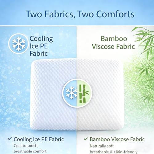 Slim Gel Memory Foam Pillow, 3.2-Inch Low-Profile Bed Pillow for Stomach and Back Sleepers, Dual-Sided Removable and Machine-Washable Cover, Standard - view 3