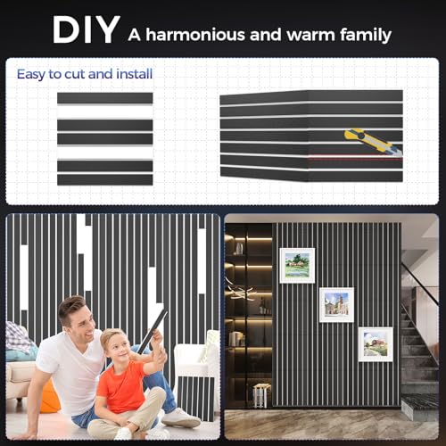 6 Pack 2-Layer Fold Soundproof Wall Panels, 24 x 12 x 0.43 in Large Sound Proof Foam Panels for Walls, 0.9lb/ft³ High Density, 3D Acoustic Panels,Artistic Noise Dampening Panels Black&White - view 4