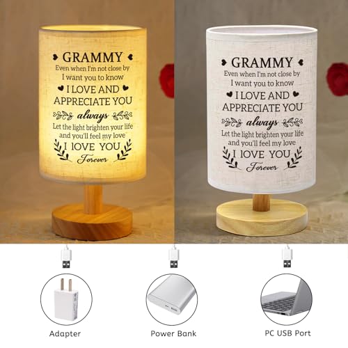 Grammy Gifts from Grandkids, Fabric Bedside Table Lamp Presents - view 5