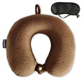 Memory Foam Travel Pillow, U Shape Neck Pillows, Brown