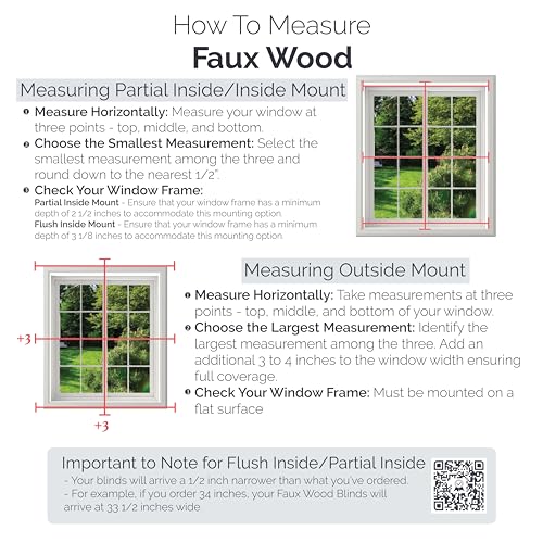 Cordless 2" Faux Wood Blind White 69 W x 52 H, Flush Inside Mount (No Valance Side Pieces/Returns Included, Arrives ½ Inch Narrower) - view 3