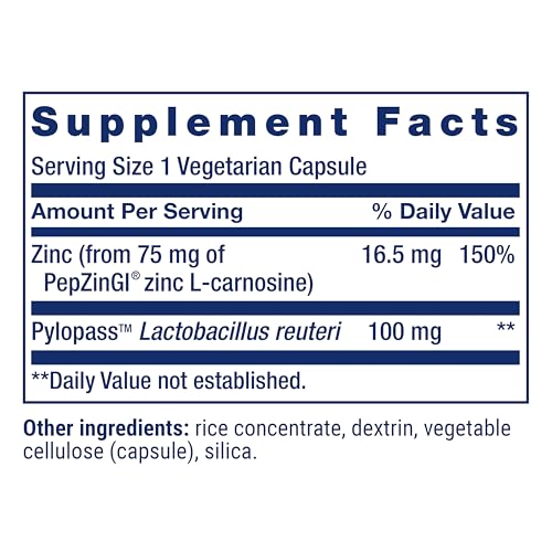Gastro-Ease with Zinc L-Carnosine, Probiotics, 60 Capsules - view 3