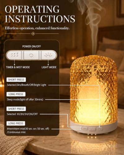 Glass Essential Oil Diffuser with Pulse/Continuous Mist - view 3