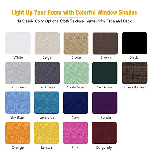 Blackout Cordless Window Roller Shades, Dark Grey Custom Free Stop Window Blinds with Spring Lifting System for Home, Windows, Doors, French Door - view 6