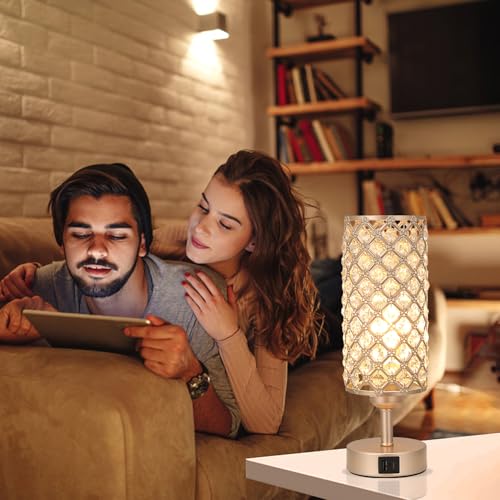 Champagne Gold Bedside Lamp, Nightstand Lamp for Bedroom (Bulb included) - view 7