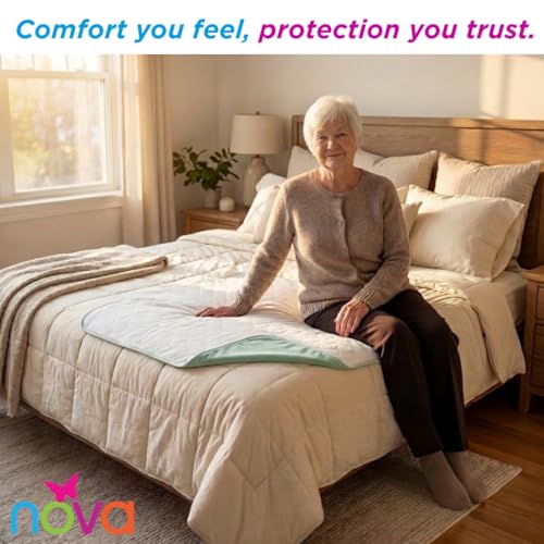 Waterproof Reusable Underpad, 100% Cotton Soft Top Layer, Washable Incontinence Bed Pad & Mattress Protector, Super Absorbent, Very Durable - Up to 300 Washes, 32” x 36” - view 2