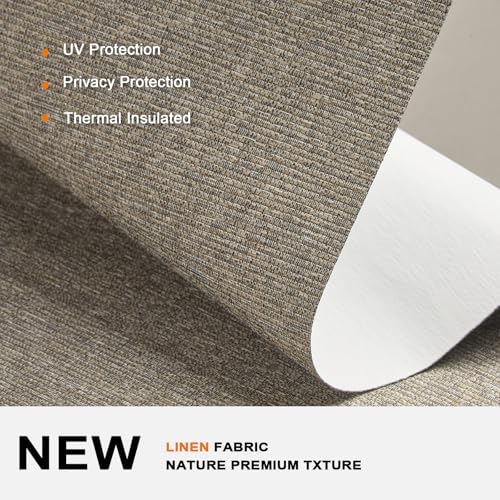 No Drill Blackout Roller Shades for Windows,Khaki,Custom Size - view 2