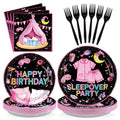 96 Pcs Sleepover Birthday Party Decorations for Girls, Serves 24