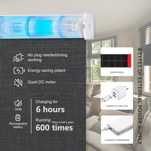 Motorized Blinds with Remote, 100% Blackout, Voice Controlled - view 5